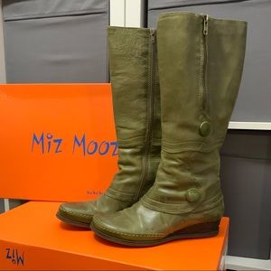 Miz Mooz Knee High Portia Boot - 7.5 - Olive Green